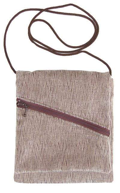 Prague Handbag in Beige Bongo with Cord Strap handmade by Pandemonium Seattle USA