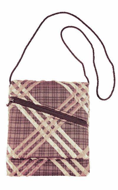 Prague Handbag | Copper Plaid Upholstery Fabric | handmade in USA by Pandemonium Seattle