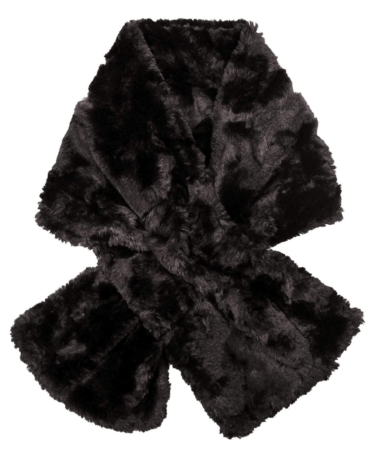 Pull Through Scarf Cuddly Faux Fur in Black