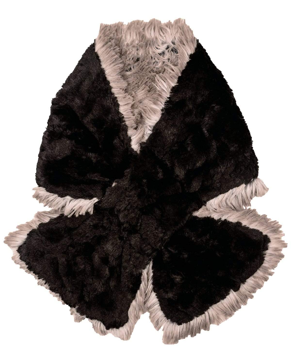 Pull-Thru Scarf | Arctic Fox Faux Fur with Cuddly reverse | Handmade by Pandemonium Seattle USA