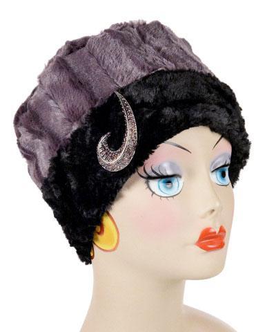 Rhinestone Brooch or Necklace Charm | Silver Purple Swoosh with purple Crystals | from Pandemonium Millinery