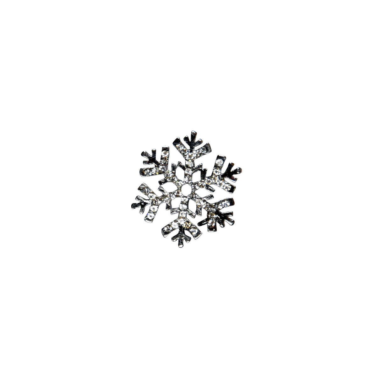 Rhinestone Brooch | Clear and Silver Small Snowflake | from Pandemonium Millinery