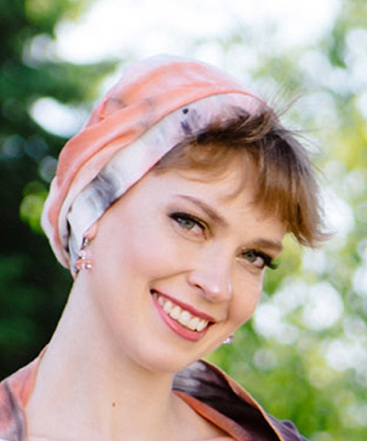 Model wearing Rowdie in  Tea Time in Ginger Tea | Handmade By Pandemonium | Seattle WA USA