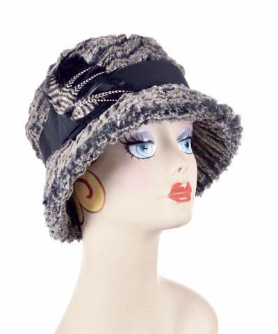 Samantha Hat Style - Desert Sand Faux Fur in Charcoal (One Medium!)