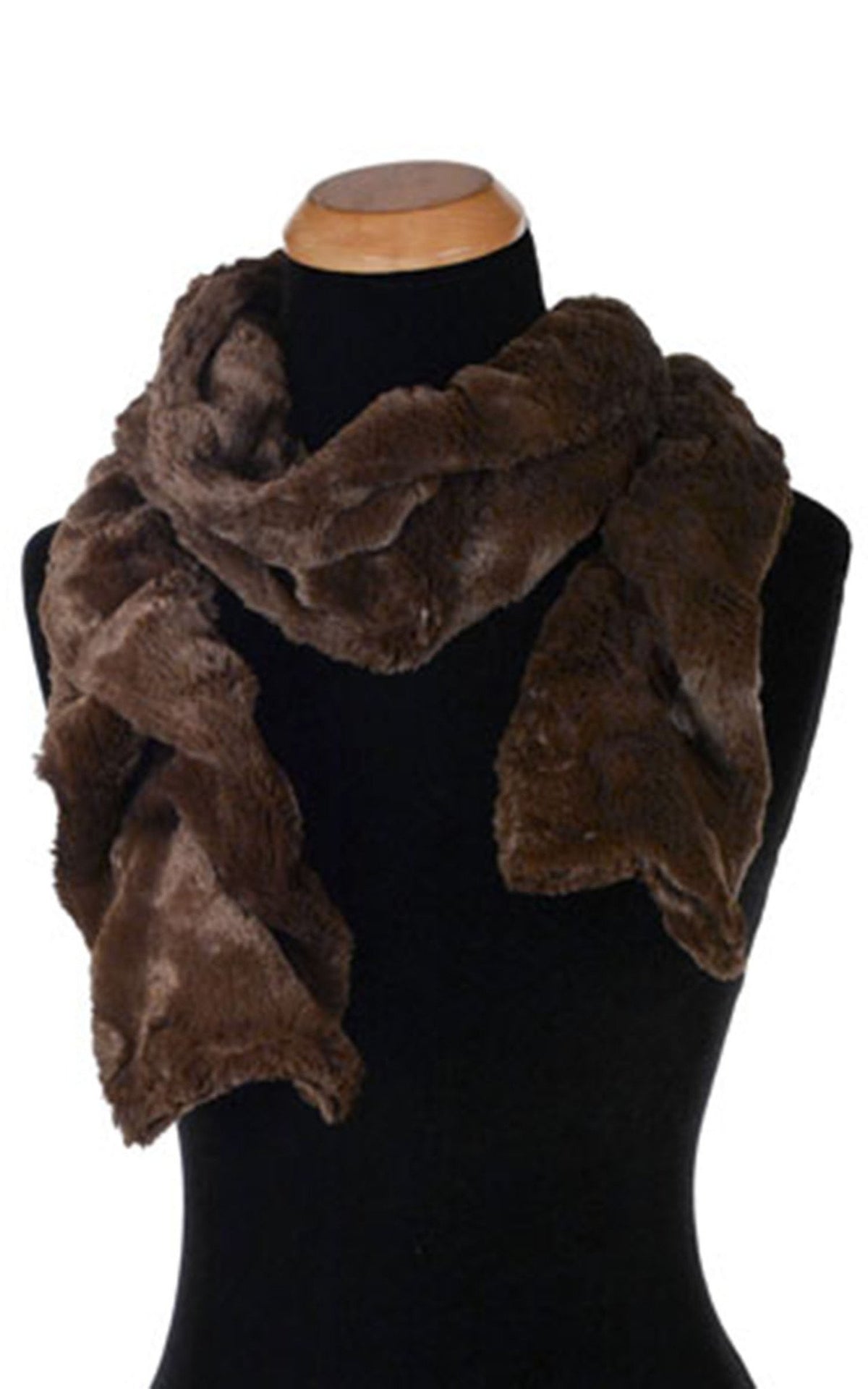 Scrunchy Scarf - Cuddly Faux Fur Chocolate Scarves Pandemonium Millinery