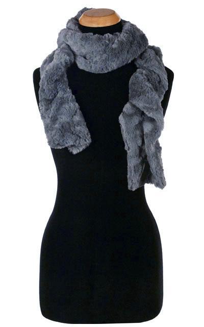 Scrunchy Scarf - Cuddly Faux Fur Slate Scarves Pandemonium Millinery