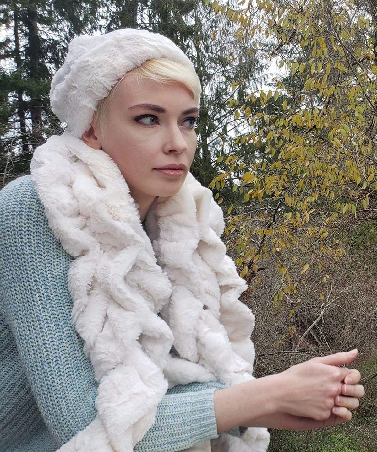 Pandemonium Millinery Scrunchy Scarf - Cuddly Faux Fur Scarves