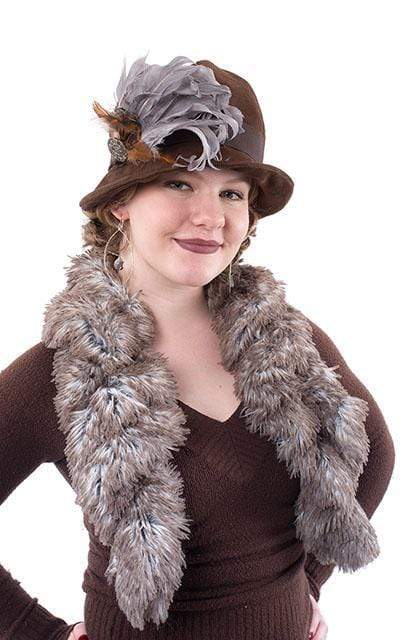 Scrunchy Scarf | Berry Foxy Faux Fur | handmade in Seattle, WA by Pandemonium Millinery USA