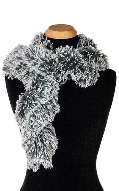 Scrunchy Scarf - Silver Tipped Fox Faux Fur in Blue Steel