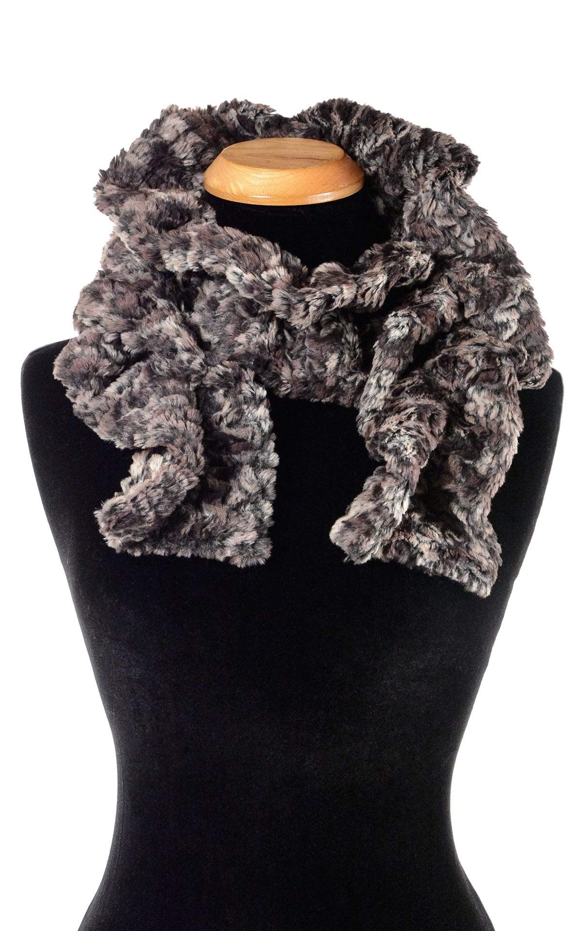 Scrunchy Scarf in Calico Faux Fur by Pandemonium Millinery | Seattle, WA  USA