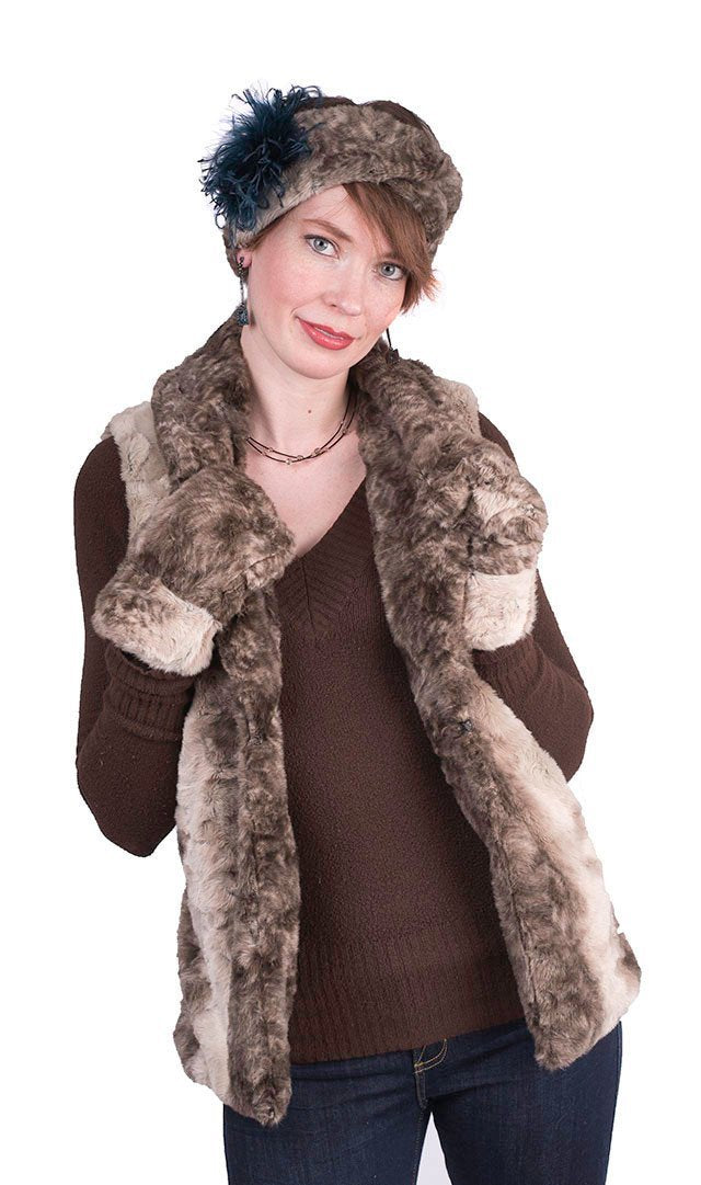 Shawl Collar Vest - Luxury Faux Fur Fawn with Assorted Faux Fur  (Sold Out!)