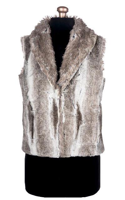 Shawl Collar Vest - Luxury Faux Fur in Birch with Arctic Fox  - Sold Out for Season