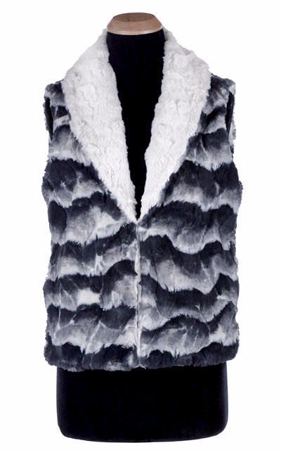 Shawl Collar Vest - Luxury Faux Fur in Ocean Mist with Cuddly Fur in Ivory (SOLD OUT)