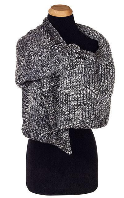 Stole  | Cozy Cable  Black and White Faux Fur | Handmade Seattle WA USA by Pandemonium Millinery