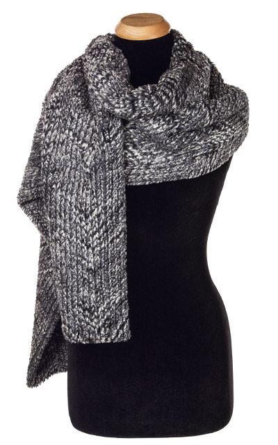 Stole  | Cozy Cable  Black and White Faux Fur | Handmade Seattle WA USA by Pandemonium Millinery