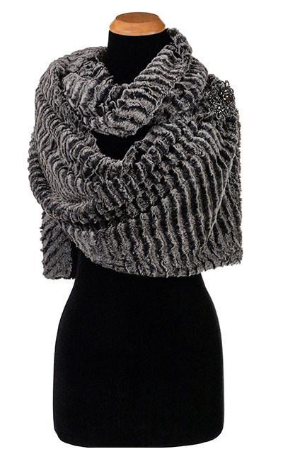 Desert Sand in Charcoal Faux Fur | Stole | Handmade in Seattle WA | Pandemonium Millinery