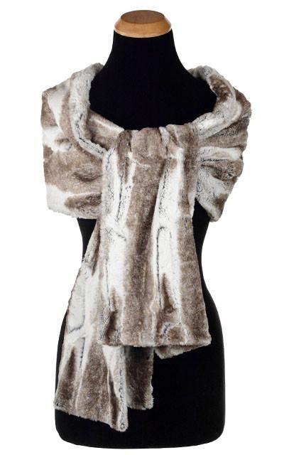 Birch Brown and Ivory Faux Fur | Luxury Faux Fur Stole Wrap | Pandemonium Millinery | Handmade in Seattle WA