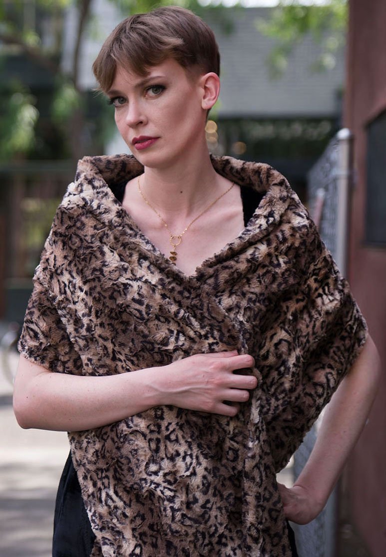 Carpathian Lynx Animal Print Faux Fur | Faux Fur Stole | Handmade in Seattle WA | Pandemonium Millinery
