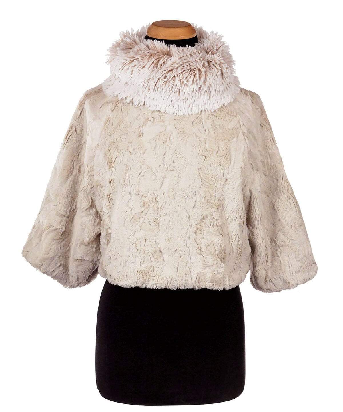 Sweater Top | Cuddly Sand Faux Fur with Foxy Beach Collar | Handmade By Pandemonium Millinery | Seattle WA USA