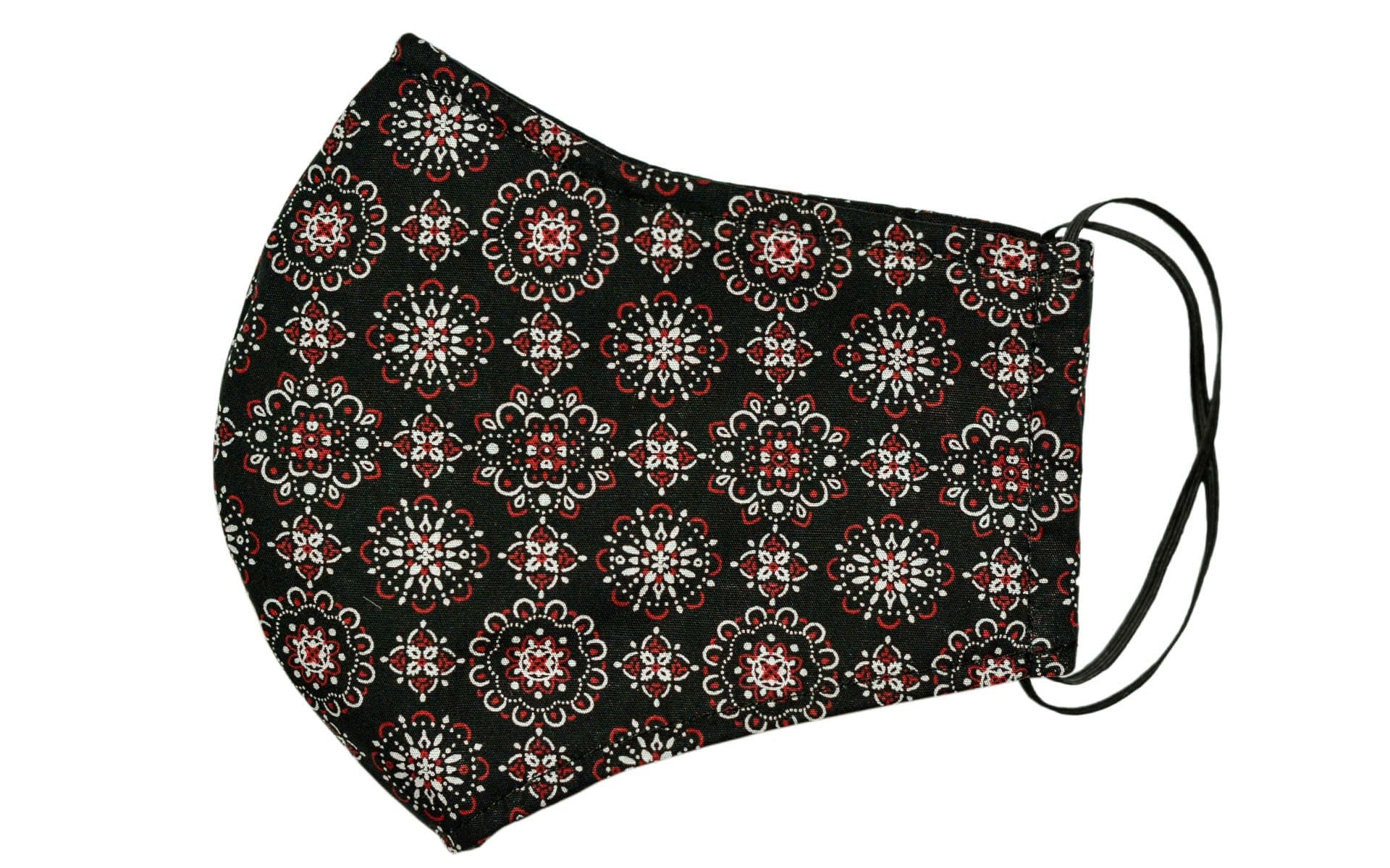 Pandemonium Millinery The Civvy Face Mask (Large-Cone) - Assorted Prints White Burmese Accessories