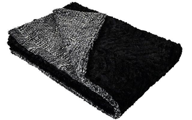 Cozy Cable in Ash and Cuddly Black | Luxury Faux Fur Throws | Pandemonium Millinery