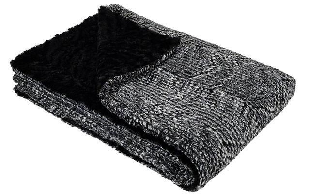 Cozy Cable in Ash & Black | Luxury Faux Fur Throws | Pandemonium Millinery