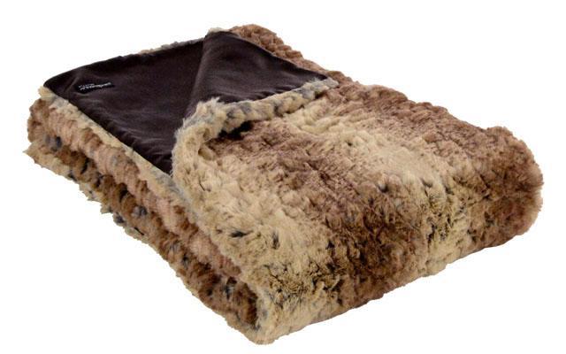 Savannah with Chocolate Satin Backing | Tissavel Faux Fur Throws | Pandemonium Millinery