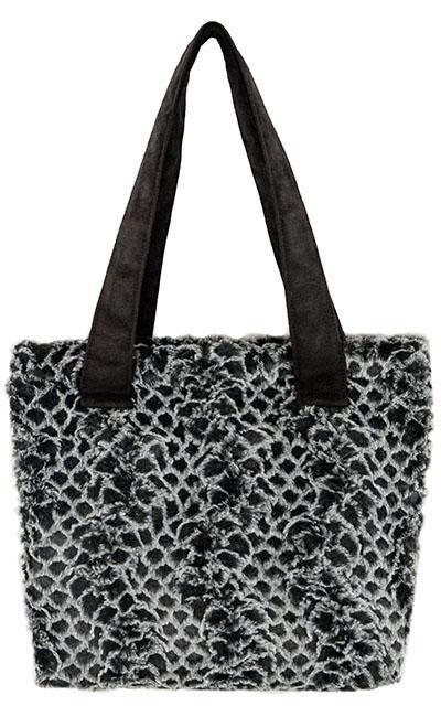 Tokyo Tote - Luxury Faux Fur in Snow Owl (One with Faux Suede Handles Left!)