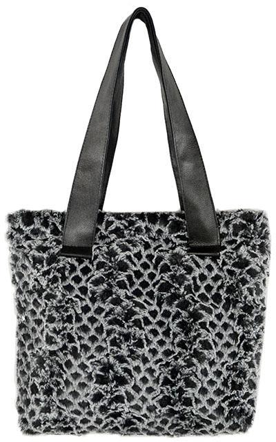Tokyo Tote - Luxury Faux Fur in Snow Owl (One with Faux Suede Handles Left!)