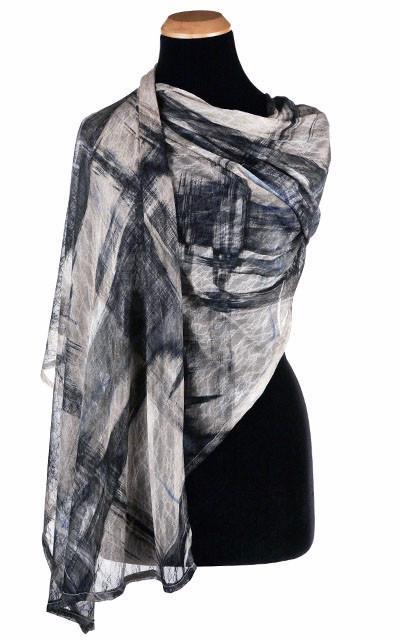 Women's Wrap in Lovely Lace in Blue | Handmade in Seattle WA | Pandemonium Millinery