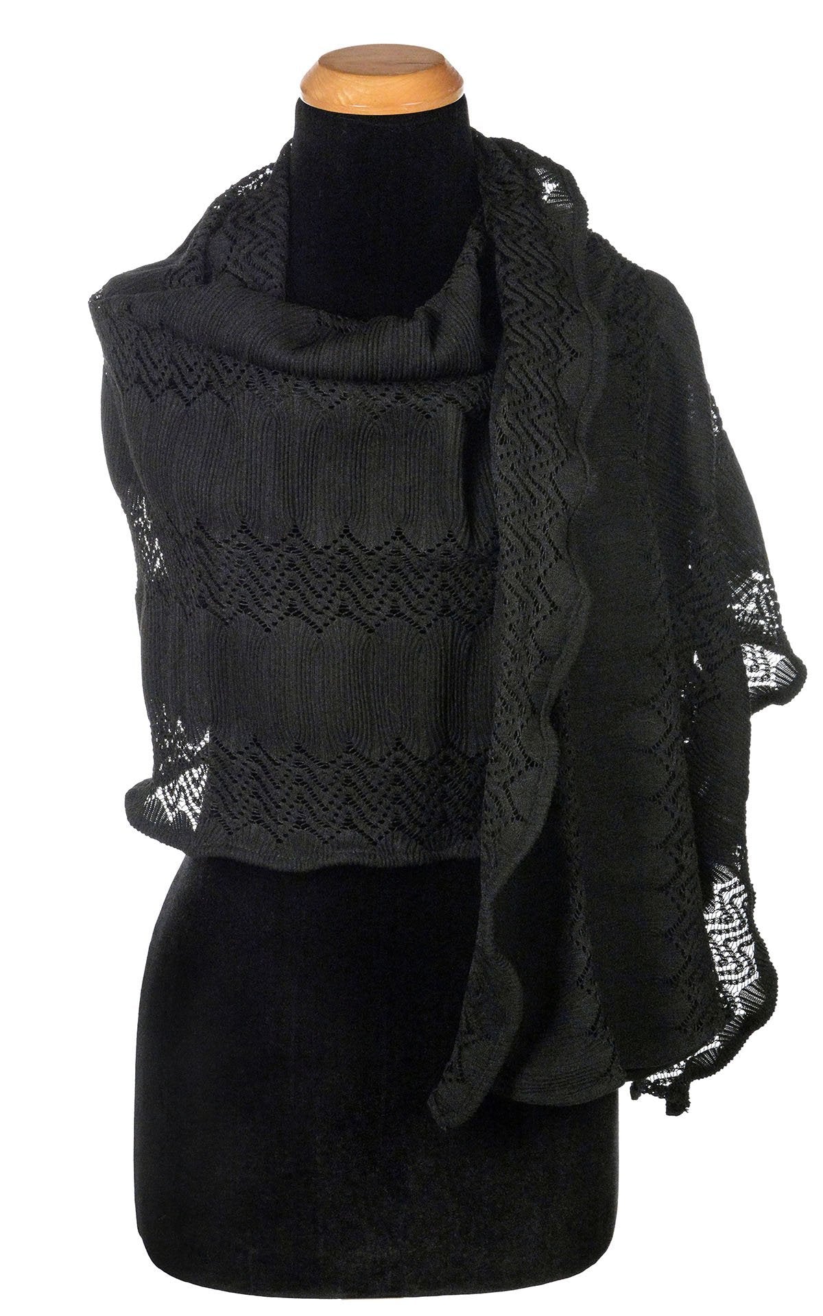 Women's Wrap in Night's Raven Draped | Handmade in Seattle WA | Pandemonium Millinery