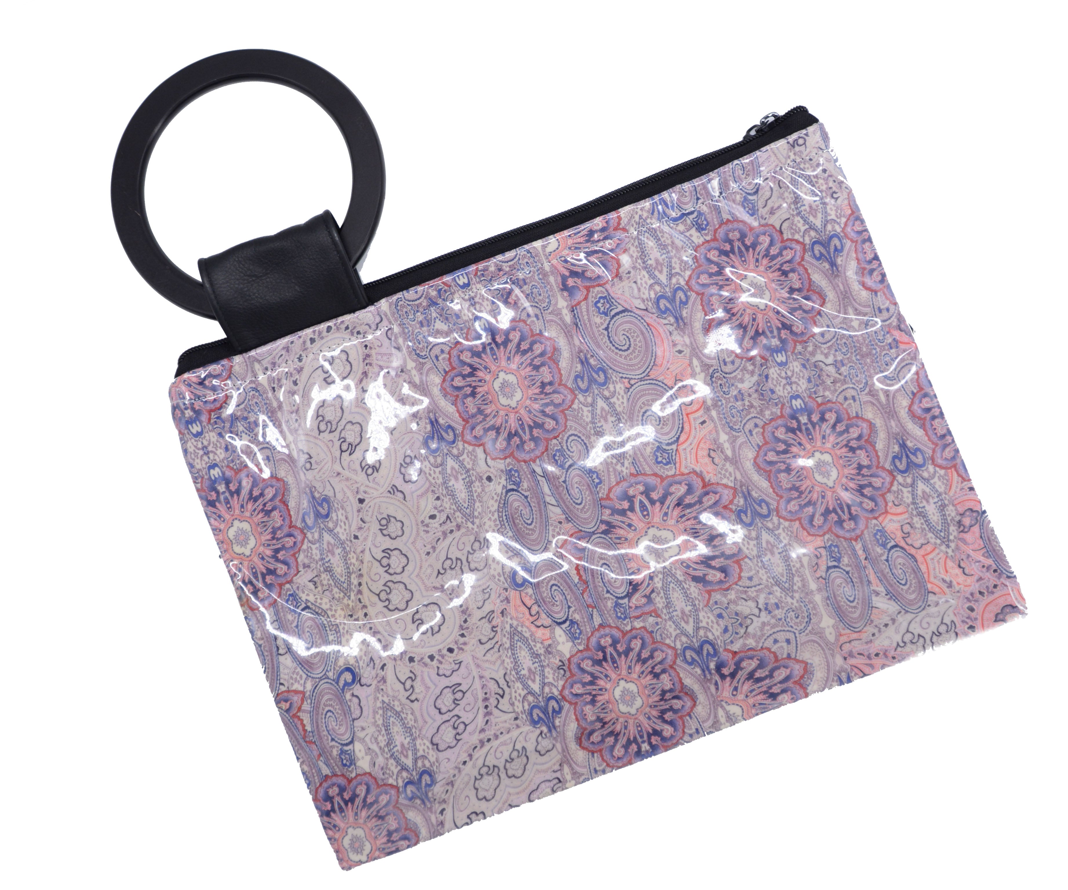 Women's Paris Clutch in Vinyl Covered Paisley Madness | Handmade in Seattle WA | Pandemonium Millinery