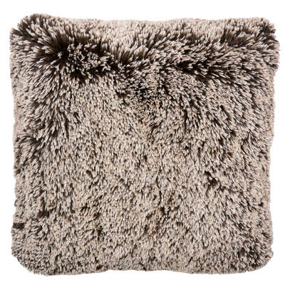 Product shot of  Pillow Sham  - Silver Tipped Fox in Brown Faux Fur - Handmade in the USA by Pandemonium Seattle
