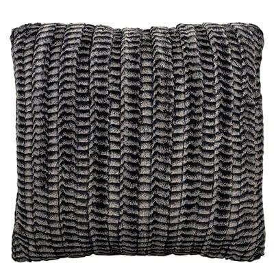 Pillow Sham Luxury Faux Fur 8mm Black and White - by Pandemonium Millinery