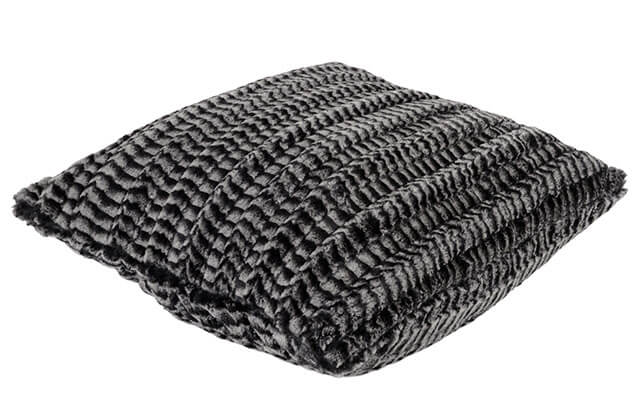 Pillow Sham Luxury Faux Fur 8mm Black and White - by Pandemonium Millinery