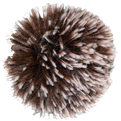 Large Fox Pom Pom in Silver Tipped Fox Brown | Handmade in Seattle WA | Pandemonium Millinery