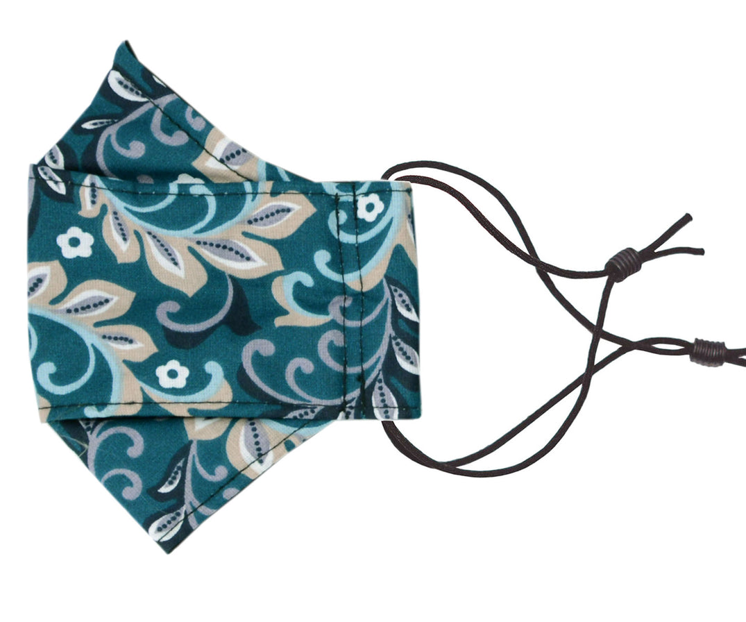 Pop-Up Face Mask - Vintage Wallpaper  - Handmade by Pandemonium Millinery Seattle, WA USA