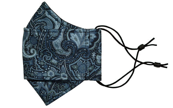 Men's Pop-Up Face Mask Model Shot - Kanagawa - Handmade by Pandemonium Millinery Seattle, WA USA