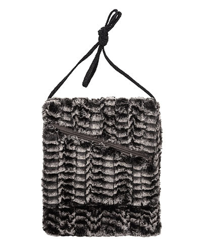 Prague Handbag / Purse in 8mm Luxury Faux Fur in Black and White by Pandemonium Millinery