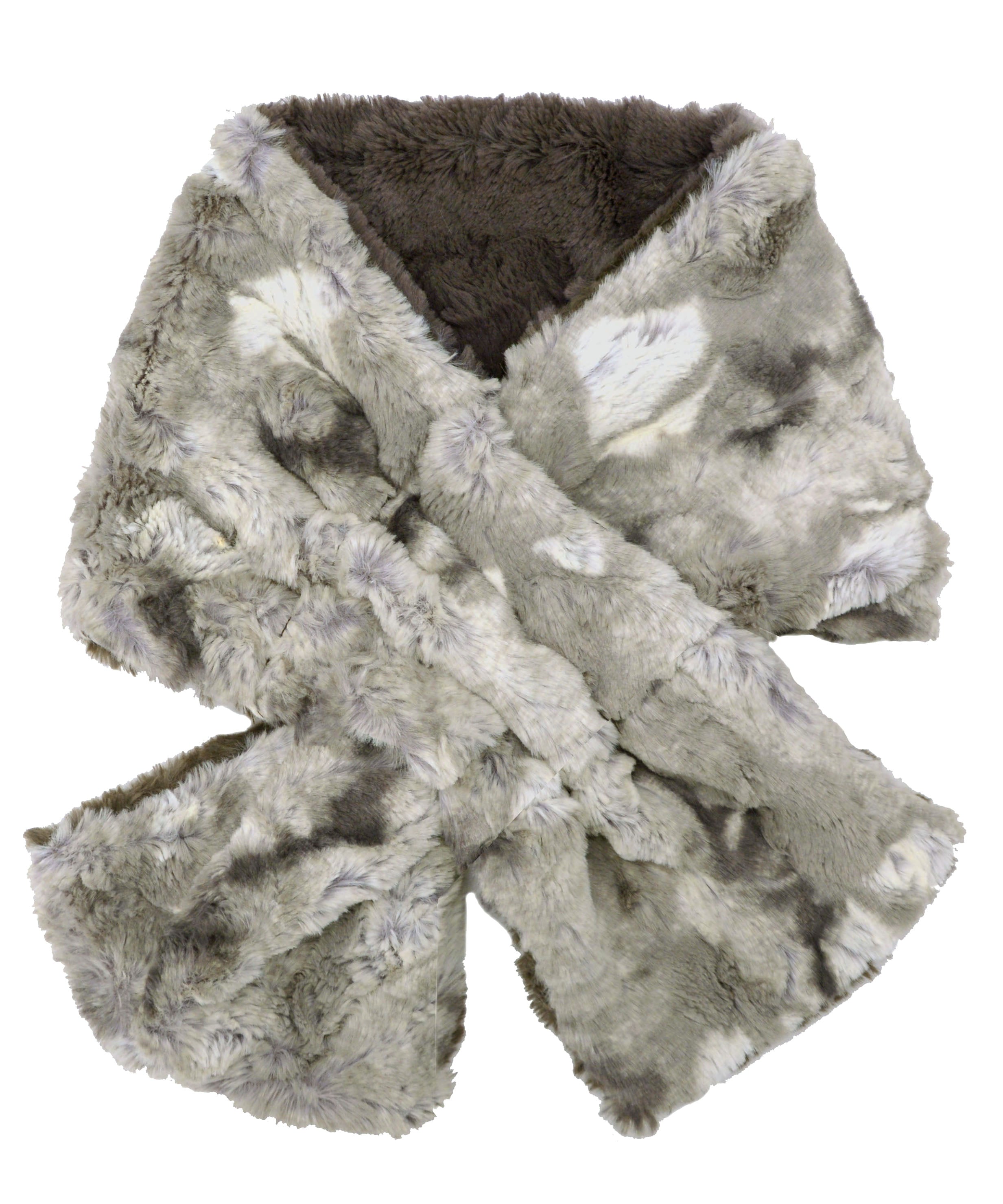 Pull Through Scarf in White Water Faux Fur Handmade in Seattle, WA USA by Pandemonium Millinery