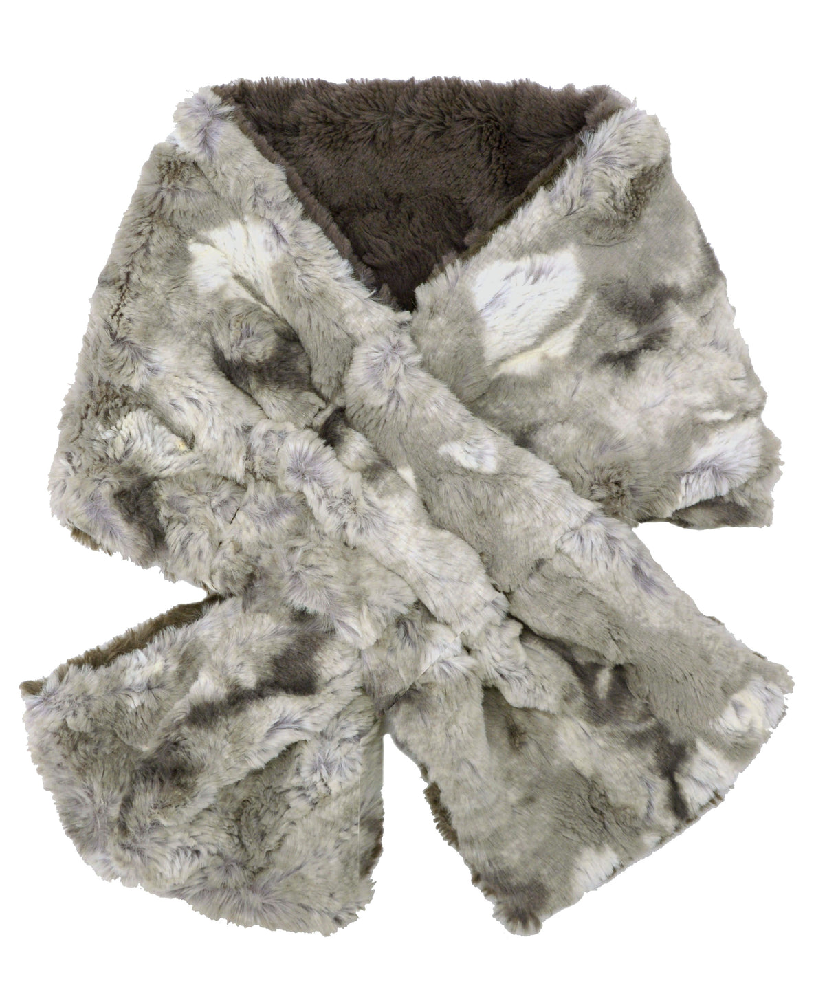 Pull Through Scarf in White Water Faux Fur Handmade in Seattle, WA USA by Pandemonium Millinery