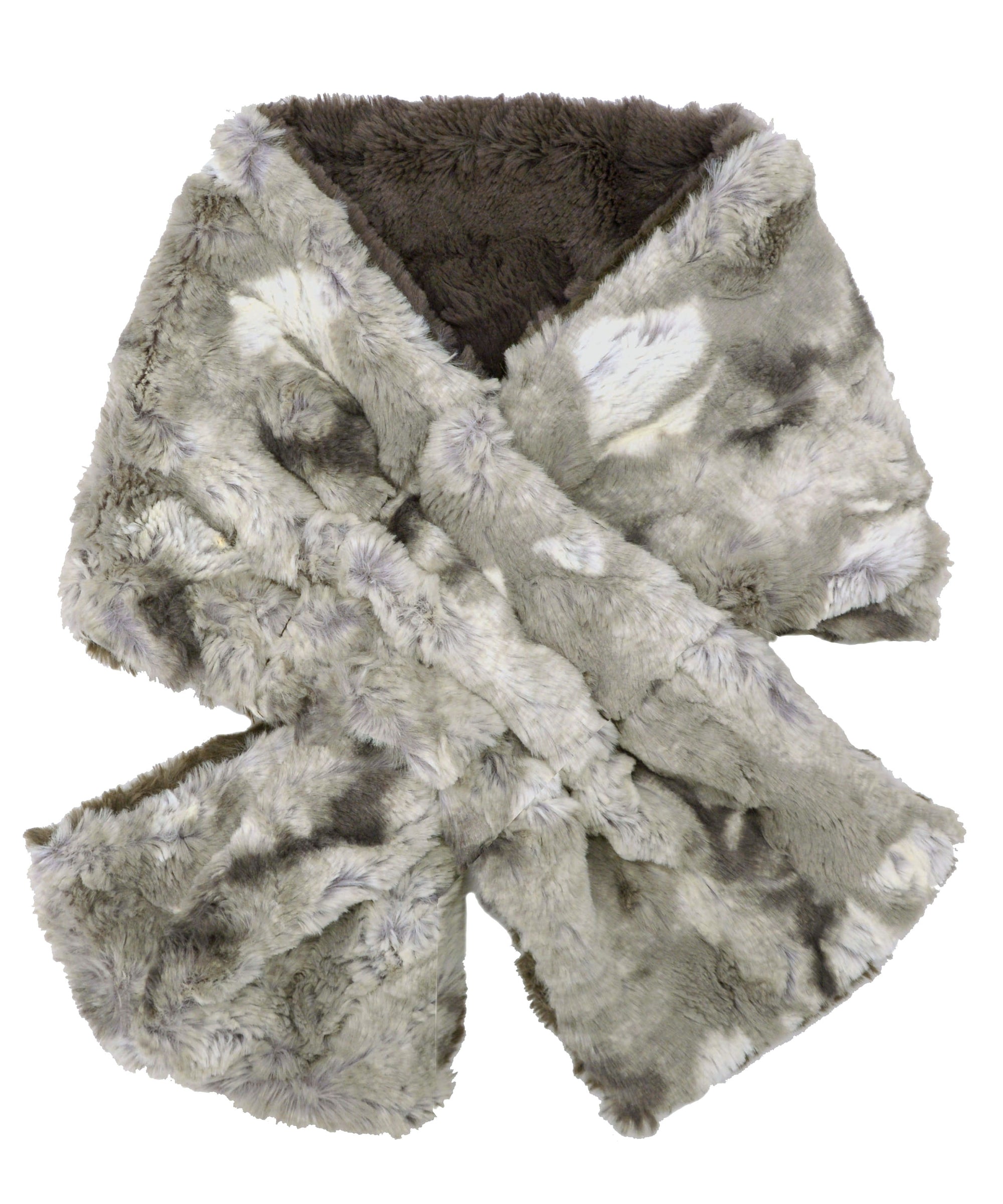 Pull Through Scarf in White Water Faux Fur Handmade in Seattle, WA USA by Pandemonium Millinery