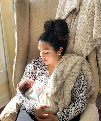 Rosebud Brown Mom with Baby | Luxury Faux Fur Throws | Pandemonium Millinery