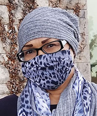 Civvy Face Mask (Pleated) - White Burmese - Handmade by Pandemonium Millinery Seattle, WA USA
