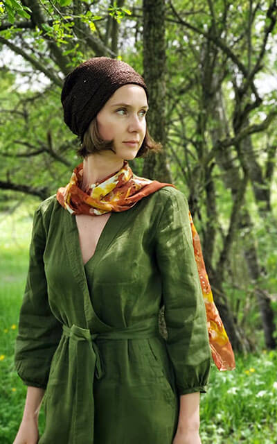 Women&#39;s Garden Path Skinny Scarf in Snap Dragon with Rowdie Hat | Handmade in Seattle WA | Pandemonium Millinery