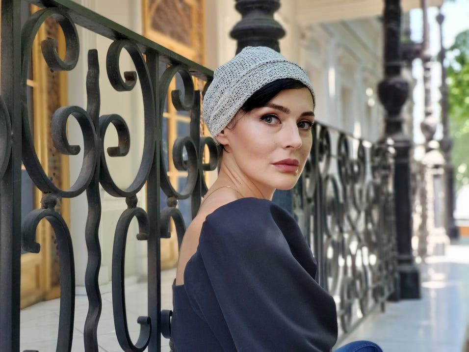 Rowdie Hat in Glitzy Glam in Latte with Terra | Handmade in Seattle WA | Pandemonium Millinery
