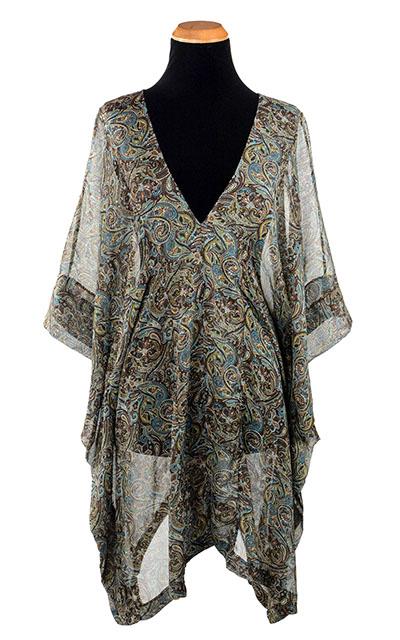 Santé Fe Kaftan | Peacock Paisley Chiffon | Handmade in Seattle WA USA | Leigh Young Collection