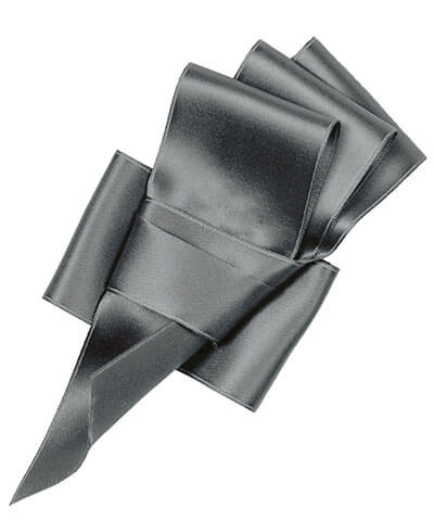 Styled Double Faced Satin Bow in Steel | Handmade in Seattle WA | Pandemonium Millinery