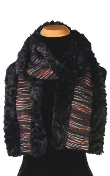 Classic Scarf -  Sweet Stripes in Cherry Cordial with Assorted Faux Fur (Limited Availability)