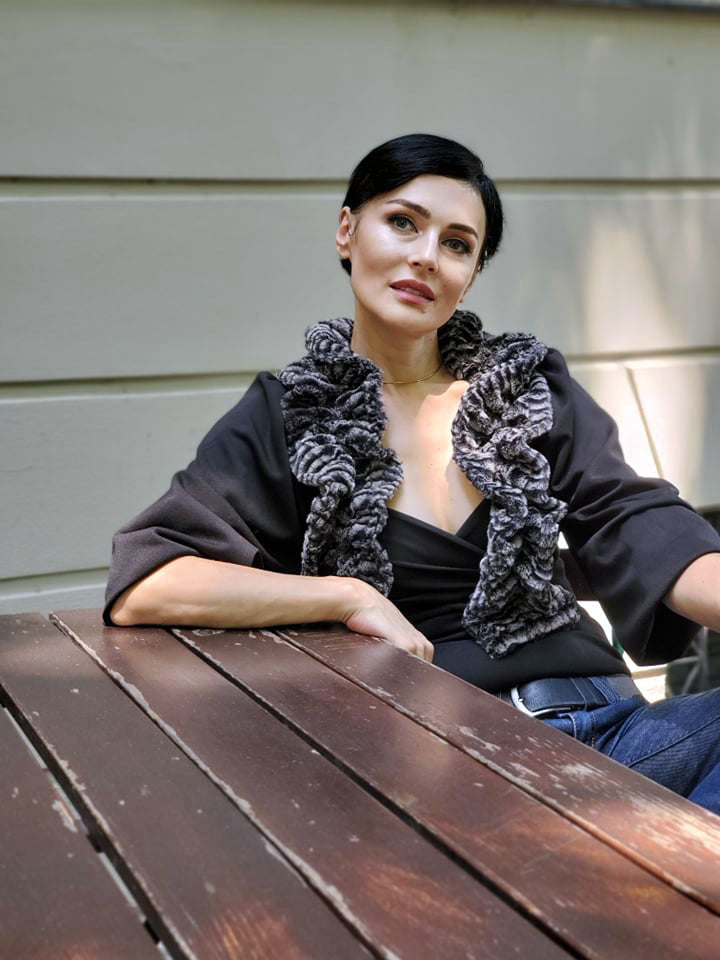 Scrunchy Scarf | Luxury Faux Fur in 8mm Black and White | Pandemonium Millinery